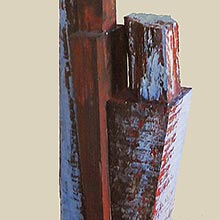 5 elementos - 2015 - 47x9x8 cm. Acrilico sobre madera (Colección particular Valencia)