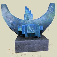 El diablo azul - 2015 - 42x30x18 cm. Acrilico sobre madera (Colección particula Tarragona)
