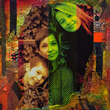 Laia-Marc-Alba 2015 - 35x45 - Fotografia y Tecnica mixta sobre madera